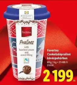 Lidl Favorina Csokoládépraliné kávéspohárban ajánlat