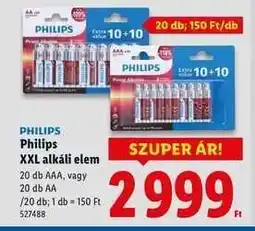 Lidl PHILIPS XXL alkáli elem ajánlat