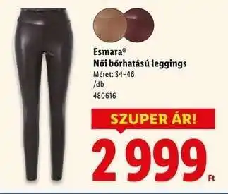 Lidl ESMARA Női bőrhatású leggings ajánlat