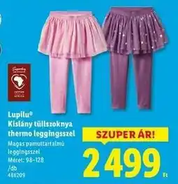 Lidl Lupilu Kislány tüllszoknya thermo leggingsszel ajánlat