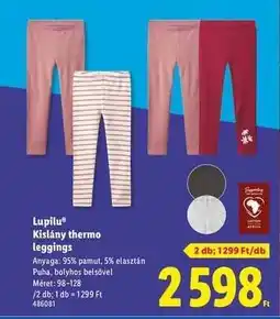 Lidl LUPILU Kislány thermo leggings ajánlat