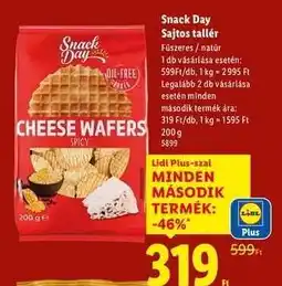 Lidl SNACK DAY Sajtos tallér ajánlat