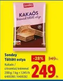 Lidl SONDEY Töltött ostya ajánlat