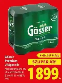 Lidl GÖSSER Prémium világos sör ajánlat