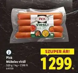 Lidl Pick műbeles virsli ajánlat