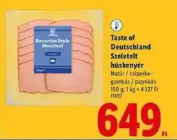 Lidl TASTE OF DEUTSCHLAND Szeletelt húskenyér ajánlat