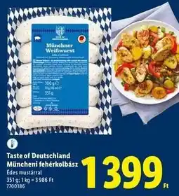Lidl Taste of Deutschland Münchener fehérkolbász ajánlat
