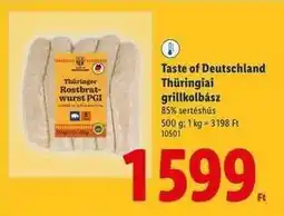 Lidl Taste of Deutschland Thüringiai grillkolbász ajánlat