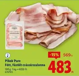 Lidl PIKOK PURE Főtt, füstölt császárszalonna ajánlat