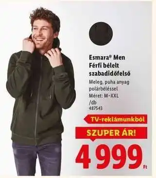 Lidl Esmara Men Férfi bélelt szabadidőfelső ajánlat