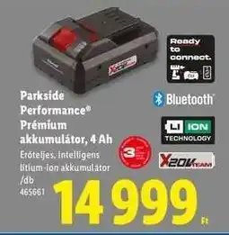 Lidl PARKSIDE PERFORMANCE Prémium akkumulátor, 4 Ah ajánlat