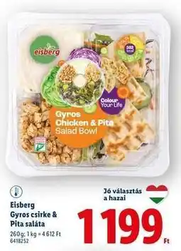 Lidl Eisberg Gyros csirke & Pita saláta ajánlat