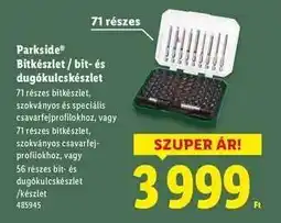 Lidl PARKSIDE Bitkészlet / bit-és dugókulcskészlet ajánlat
