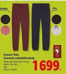 Lidl Esmara Kids Gyermek szabadidőnadrág ajánlat