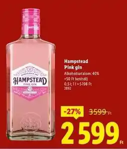 Lidl HAMPSTEAD Pink gin ajánlat