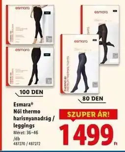 Lidl Esmara Női thermo harisnyanadrág / leggings ajánlat