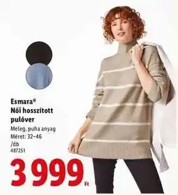 Lidl Esmara Női hosszított pulóver ajánlat