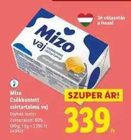 Lidl MIZO Csökkentett zsírtartalmú vaj ajánlat