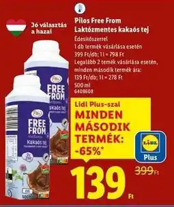Lidl Pilos Free From Laktózmentes kakaós tej ajánlat