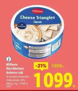 Lidl MILBONA Körcikkelyes dobozos sajt ajánlat