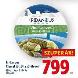 Lidl ERIDANOUS Rizzsel töltött szőlőlevél ajánlat