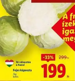 Lidl Fejes káposzta ajánlat