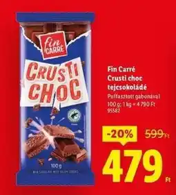 Lidl FIN CARRÉ Crusti Choc tejcsokoládé ajánlat