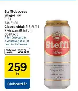 Tesco Steffl dobozos világos sör ajánlat