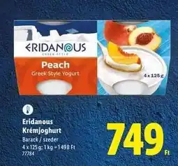 Lidl ERIDANOUS Krémjoghurt ajánlat