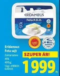 Lidl ERIDANOUS Feta sajt ajánlat