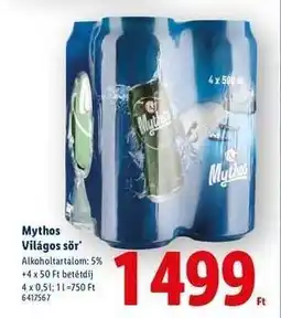 Lidl MYTHOS Világos sör ajánlat