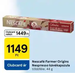 Tesco Nescafé Farmer Origins Nespresso kávékapszula ajánlat