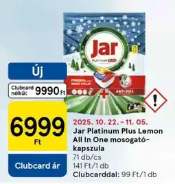 Tesco Jar Platinum Plus Lemon All In One Mosogató-kapszula ajánlat