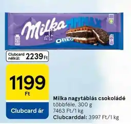 Tesco Milka nagytáblás csokoládé ajánlat