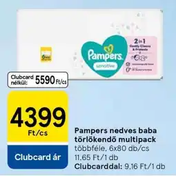 Tesco Pampers nedves baba törlőkendő multipack ajánlat