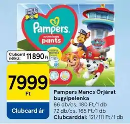 Tesco Pampers Mancs Őrjárat bugyipelenka ajánlat