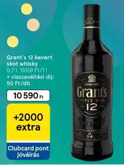 Tesco Grant's 12 kevert skót whisky ajánlat