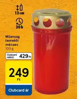 Tesco Műanyag temetői mécses ajánlat