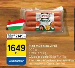 Tesco Pick műbeles virsli ajánlat