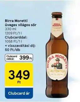 Tesco Birra Moretti üveges világos sör ajánlat
