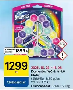 Tesco Domestos WC-frissítő blokk ajánlat