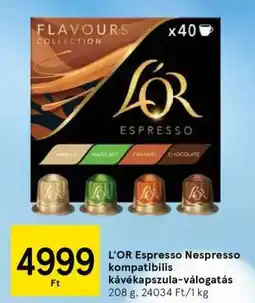 Tesco L'OR Espresso Nespresso kompatibilis kávékapszula-válogatás ajánlat