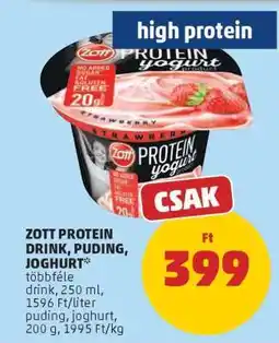 PENNY Zott Protein Drink, Puding, Joghurt ajánlat