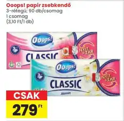 Spar Ooops! papír zsebkendő ajánlat
