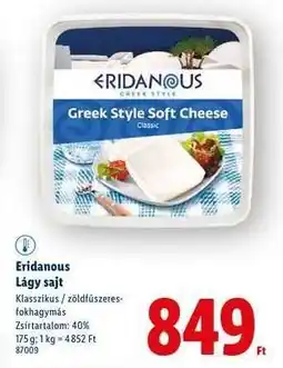 Lidl Eridanous Lágy sajt ajánlat