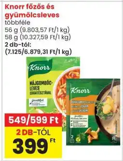 Spar Knorr főzős és gyümölcsleves ajánlat