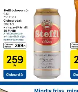 Tesco Steffl dobozos sör ajánlat