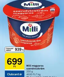Tesco Milli magyaros szendvicskrém ajánlat