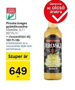 Tesco Piroška Üveges gyümölcsszörp ajánlat