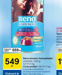 Tesco Reno konzerv kutyaeledel ajánlat